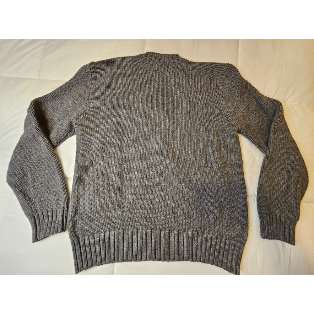 Polo Ralph Lauren Mens Grey Cotton Shaker Stitch Crewneck Sweater Large - Picture 7 of 9